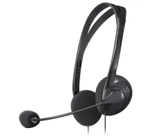 Наушники с микрофоном (гарнитура) DEFENDER AURA-102, проводные, 1,55 м, с оголовьем, черные, 63102