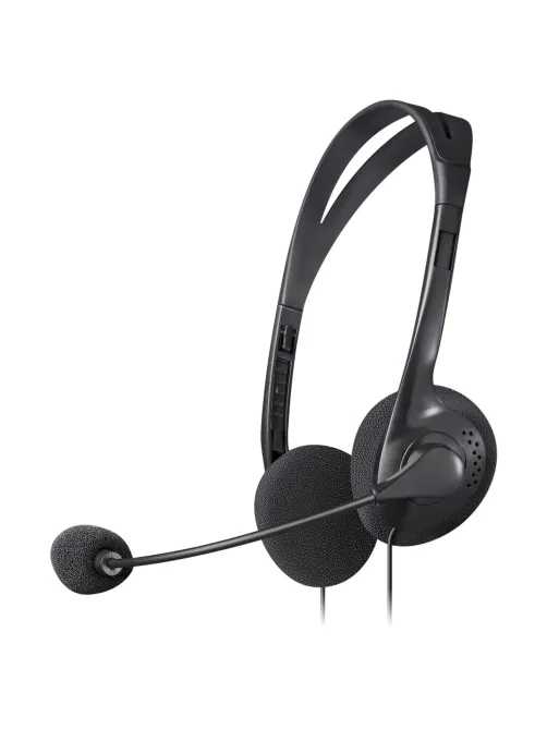 Наушники с микрофоном (гарнитура) DEFENDER AURA-102, проводные, 1,55 м, с оголовьем, черные, 63102