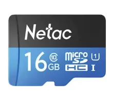 Карта памяти microSDHC 16 ГБ NETAC P500 Standard, UHS-I U1,80 Мб/с (class 10), адаптер, NT02P500STN-016G-R