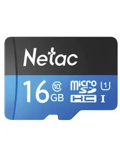 Карта памяти microSDHC 16 ГБ NETAC P500 Standard, UHS-I U1,80 Мб/с (class 10), адаптер, NT02P500STN-016G-R