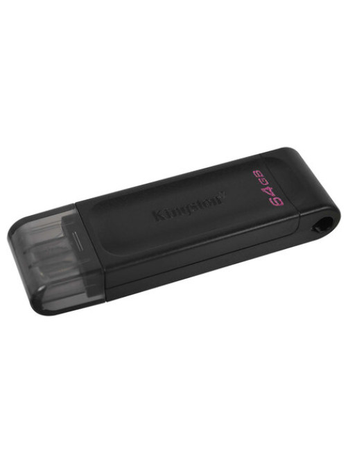 Флеш-диск 64 GB KINGSTON DataTraveler 70, разъем Type-C 3.2, черный, DT70/64GB