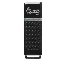 Флеш-диск 64 GB SMARTBUY Quartz USB 2.0, черный, SB64GBQZ-K