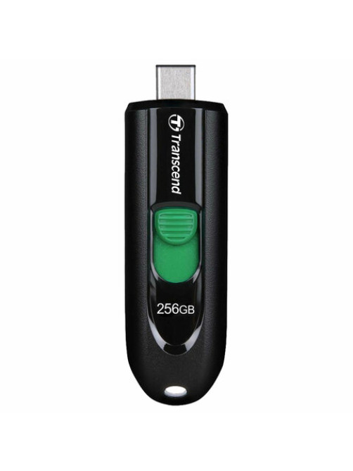 Флеш-диск 256GB TRANSCEND JetFlash 790C, разъем USB Type-С, черный/зеленый, TS256GJF790C