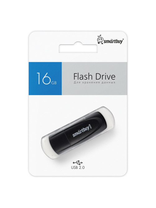 Флеш-диск 16 GB SMARTBUY Scout USB 2.0, черный, SB016GB2SCK