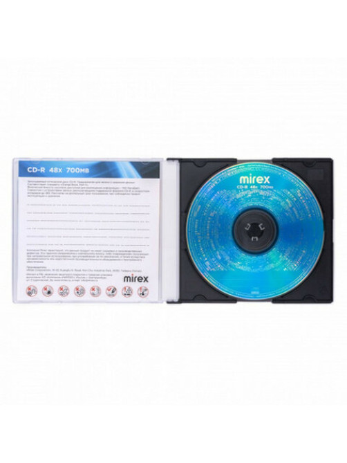 Диск CD-R MIREX, 700 Мб, 48x, Slim Case, 1 штука, UL120051A8S
