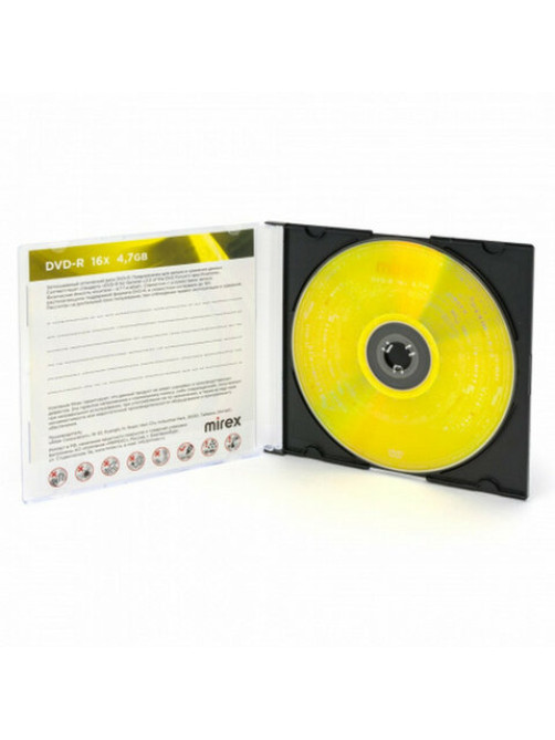 Диск DVD-R MIREX, 4,7 ГБ, 16x, Slim Case, 1 штука, UL130003A1S