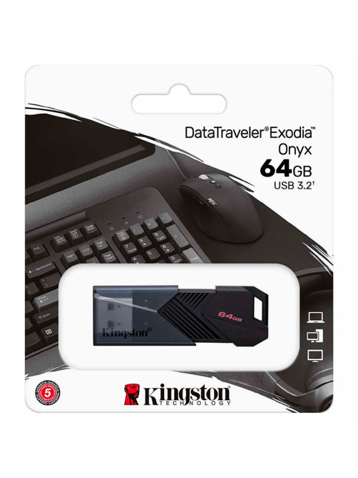 Флеш-диск 64 GB KINGSTON DataTraveler Exodia Onyx, разъем USB 3.2, черный, DTXON/64GB