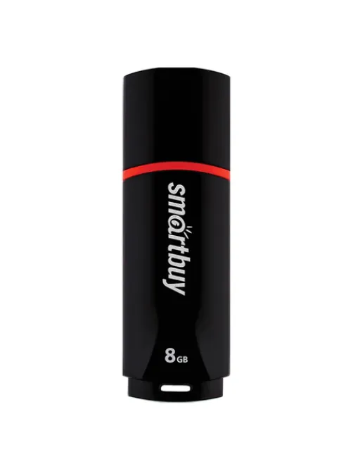 Флеш-диск 8 GB, SMARTBUY Crown, USB 2.0, черный, SB8GBCRW-K