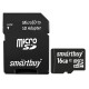 Карта памяти microSDHC, 16 GB, SMARTBUY, 10 Мб/сек. (class 10), с адаптером, SB16GBSDCL10-01