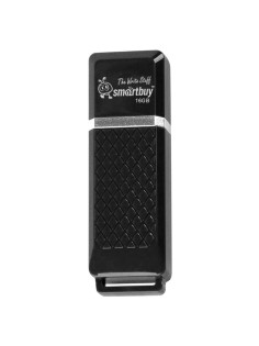 Флеш-диск 16 GB, SMARTBUY Quartz, USB 2.0, черный, SB16GBQZ-K