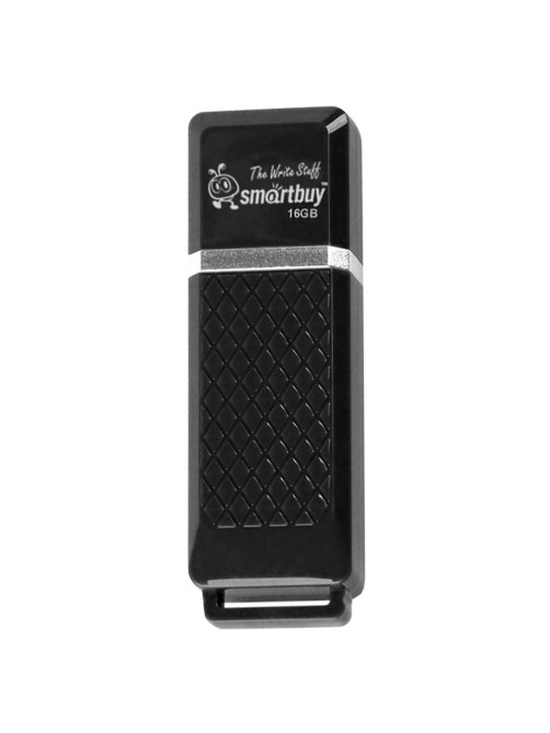 Флеш-диск 16 GB, SMARTBUY Quartz, USB 2.0, черный, SB16GBQZ-K