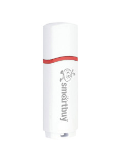Флеш-диск 8 GB, SMARTBUY Crown, USB 2.0, белый, SB8GBCRW-W