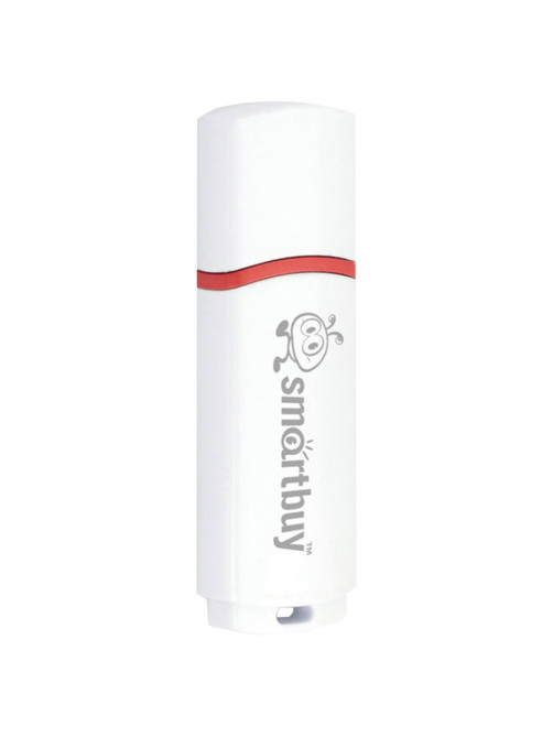 Флеш-диск 8 GB, SMARTBUY Crown, USB 2.0, белый, SB8GBCRW-W