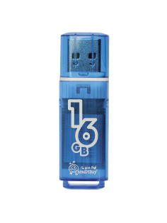 Флеш-диск 16 GB, SMARTBUY Glossy, USB 2.0, синий, SB16GBGS-B