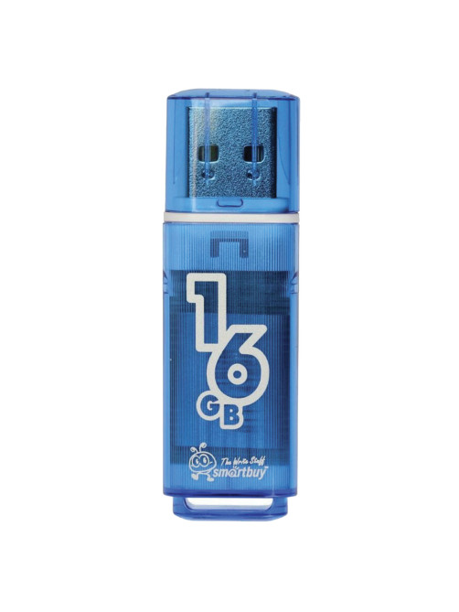 Флеш-диск 16 GB, SMARTBUY Glossy, USB 2.0, синий, SB16GBGS-B
