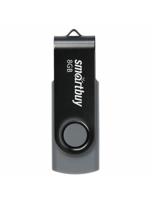 Флеш-диск 8 GB SMARTBUY Twist USB 2.0, черный, SB008GB2TWK