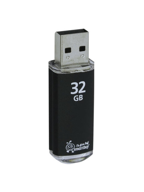 Флеш-диск 32 GB, SMARTBUY V-Cut, USB 2.0, металлический корпус, черный, SB32GBVC-K
