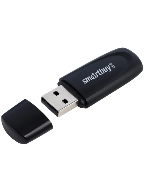 Флеш-диск 8 GB SMARTBUY Scout USB 2.0, черный, SB008GB2SCK
