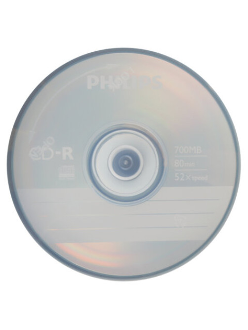 Диск CD-R PHILIPS, 700 Мб, 52x, Cake Box (упаковка на шпиле), КОМПЛЕКТ 50 шт., CR7D5SB50/97