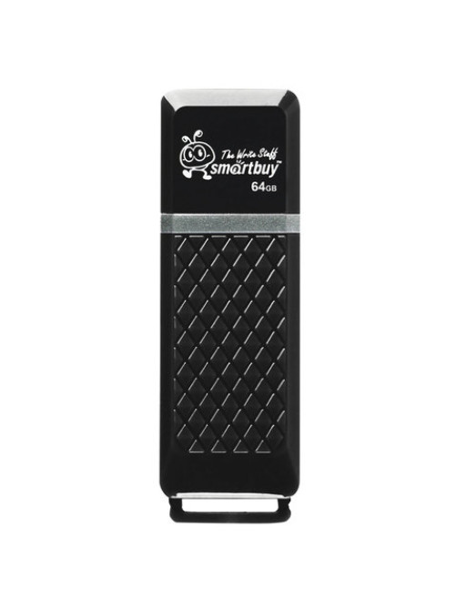 Флеш-диск 64 GB SMARTBUY Quartz USB 2.0, черный, SB64GBQZ-K