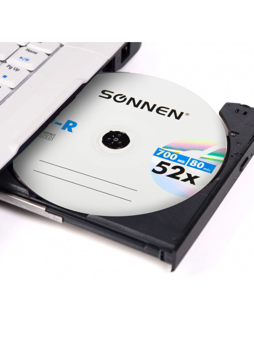 Диск CD-R SONNEN 700 Mb 52x Cake Box (упаковка на шпиле), КОМПЛЕКТ 50 шт., 512570