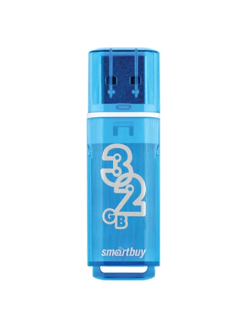 Флеш-диск 32 GB, SMARTBUY Glossy, USB 2.0, синий, SB32GBGS-B