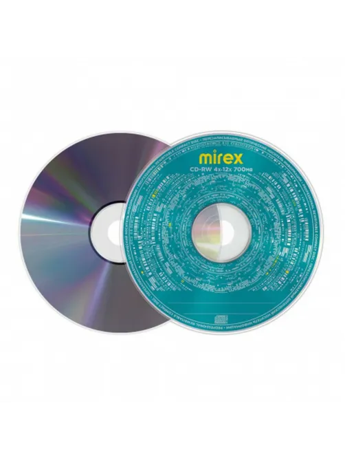 Диск CD-RW MIREX, 700 Мб, 4-12x, бумажный конверт, 1 штука, UL121002A8C