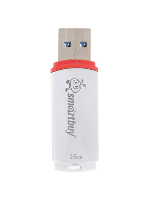 Флеш-диск 16 GB, SMARTBUY Crown, USB 2.0, белый, SB16GBCRW-W