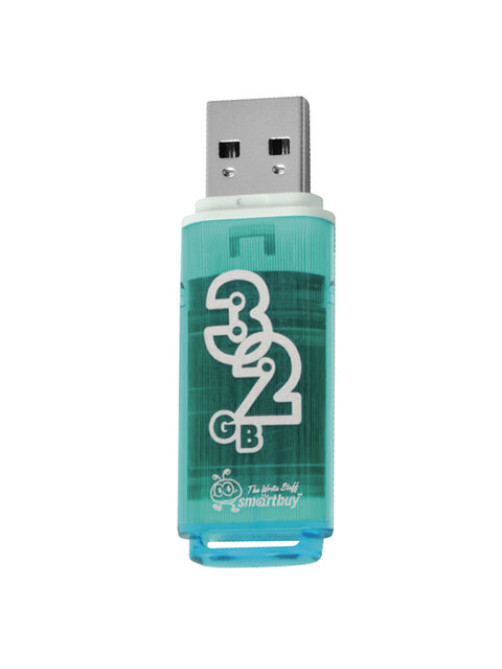 Флеш-диск 32 GB, SMARTBUY Glossy, USB 2.0, зеленый, SB32GBGS-G