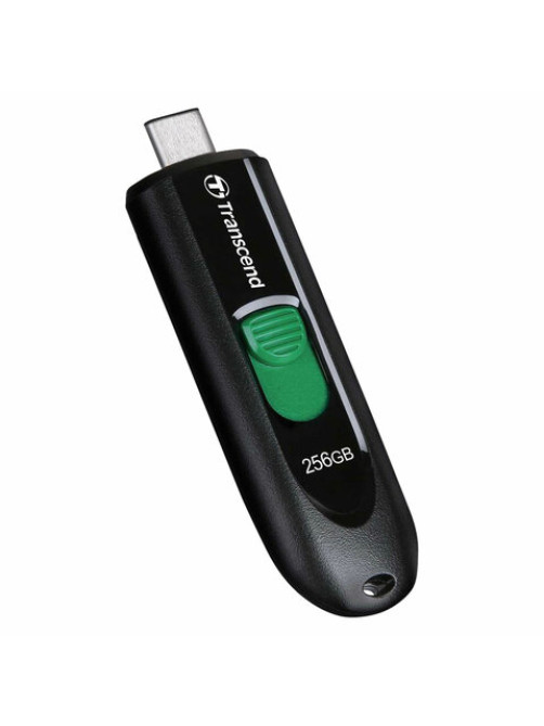 Флеш-диск 256GB TRANSCEND JetFlash 790C, разъем USB Type-С, черный/зеленый, TS256GJF790C