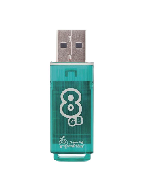 Флеш-диск 8 GB, SMARTBUY Glossy, USB 2.0, зеленый, SB8GBGS-G