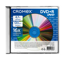 Диск DVD+R CROMEX (КРОМЕКС), 4,7 Gb, 16x, Slim Case, 1 шт., 514308