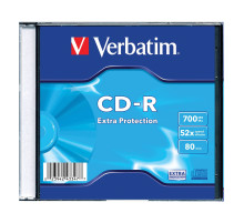 Диск CD-R VERBATIM, 700 Mb, 52х, Slim Case (1 штука)