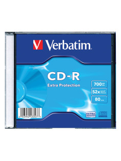 Диск CD-R VERBATIM, 700 Mb, 52х, Slim Case (1 штука)