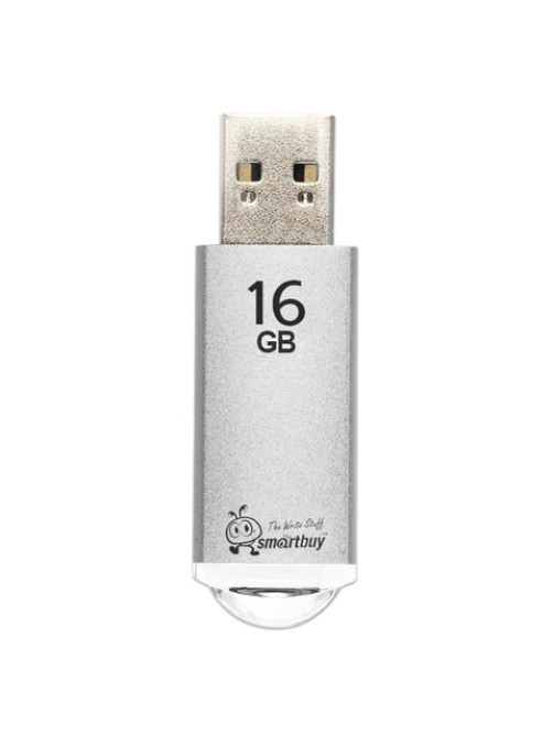 Флеш-диск 16 GB, SMARTBUY V-Cut, USB 2.0, металлический корпус, серебристый, SB16GBVC-S