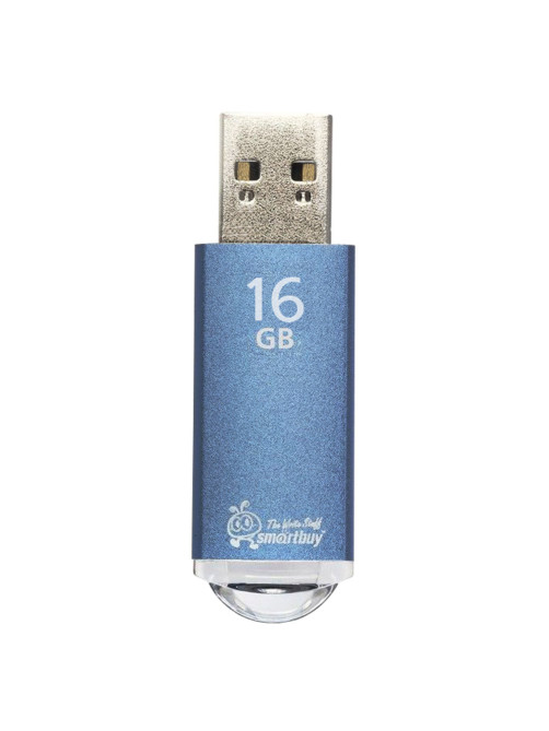 Флеш-диск 16 GB, SMARTBUY V-Cut, USB 2.0, металлический корпус, синий, SB16GBVC-B