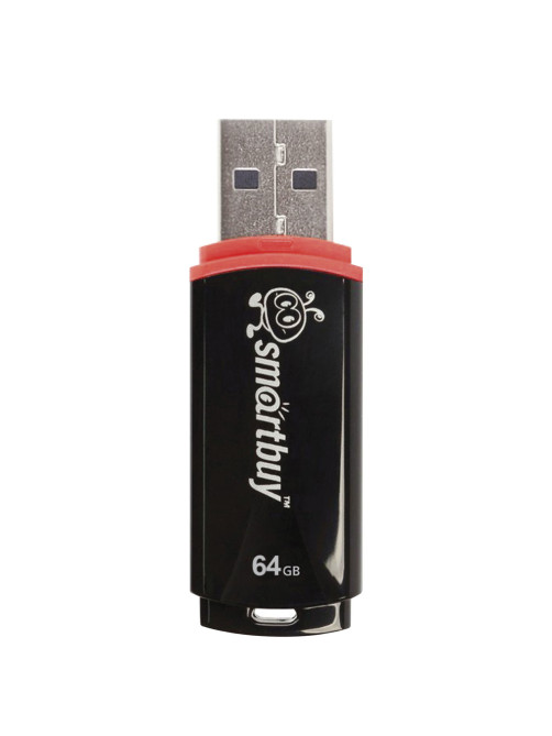 Флеш-диск 64 GB, SMARTBUY Crown, USB 2.0, черный, SB64GBCRW-K