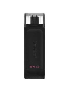 Флеш-диск 64 GB KINGSTON DataTraveler 70, разъем Type-C 3.2, черный, DT70/64GB