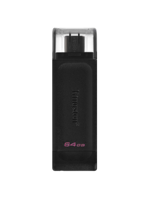 Флеш-диск 64 GB KINGSTON DataTraveler 70, разъем Type-C 3.2, черный, DT70/64GB