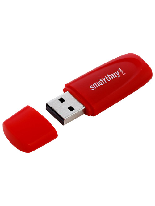 Флеш-диск 16 GB SMARTBUY Scout USB 2.0, красный, SB016GB2SCR