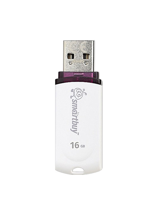 Флеш-диск 16 GB, SMARTBUY Paean, USB 2.0, белый, SB16GBPN-W