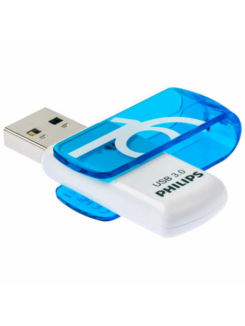 Флеш-диск 16 GB PHILIPS VIVID, разъем USB 3.0, синий, FM16FD00B/97