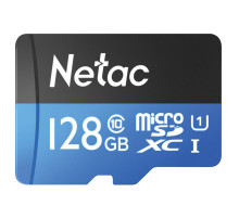 Карта памяти microSDXC 128 ГБ NETAC P500 Standard, UHS-I U1, 90 Мб/с (class 10), адаптер, NT02P500STN-128G-R