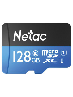 Карта памяти microSDXC 128 ГБ NETAC P500 Standard, UHS-I U1, 90 Мб/с (class 10), адаптер, NT02P500STN-128G-R