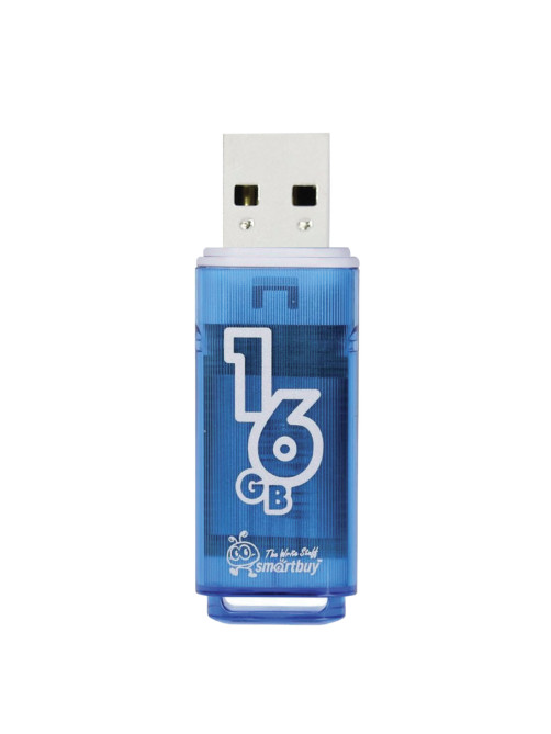 Флеш-диск 16 GB, SMARTBUY Glossy, USB 2.0, синий, SB16GBGS-B