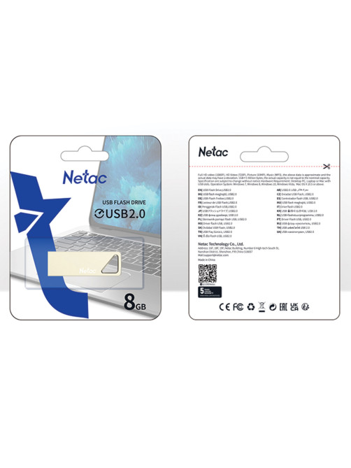 Флеш-диск 8GB NETAC U326, USB 2.0, серебристый, NT03U326N-008G-20PN