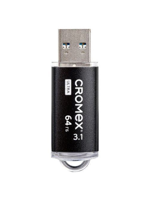 Флеш-диск 64 GB, CROMEX (КРОМЕКС) Ultra USB 3.1, металлический корпус, черный, 514164