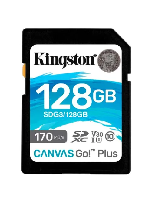 Карта памяти SDXC 128GB KINGSTON Canvas Go Plus, UHS-I U3, 170 Мб/с (class 10), SDG3/128GB