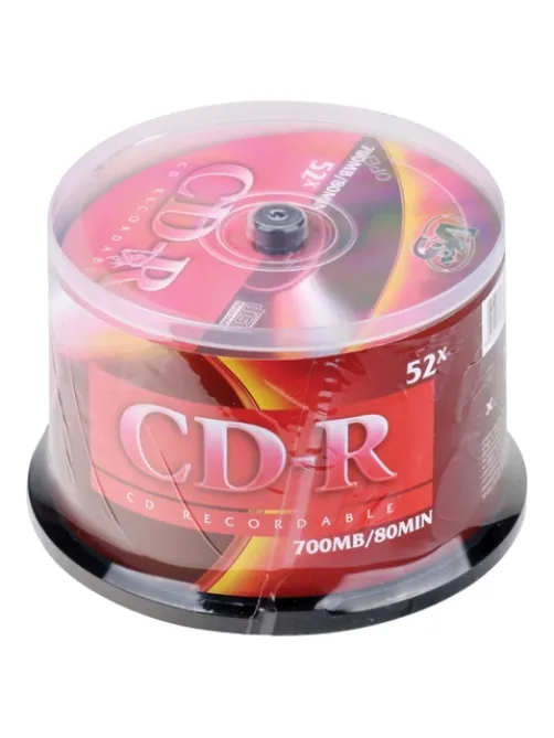 Диск CD-R VS 700 Mb 52x Cake Box (упаковка на шпиле), КОМПЛЕКТ 50 шт., VSCDRCB5001