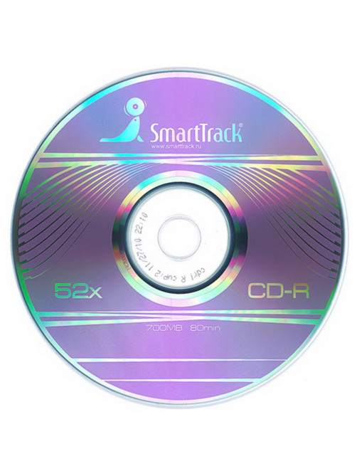 Диск CD-R SMARTTRACK, 700 Мб 52x Cake Box (упаковка на шпиле), КОМПЛЕКТ 10 шт., ST000148